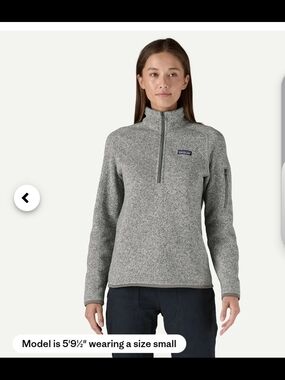 Patagonia Women's Grey Half-Zip Fleece Lined Pullover